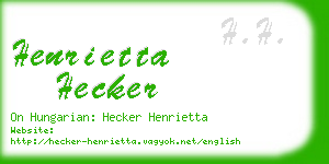 henrietta hecker business card